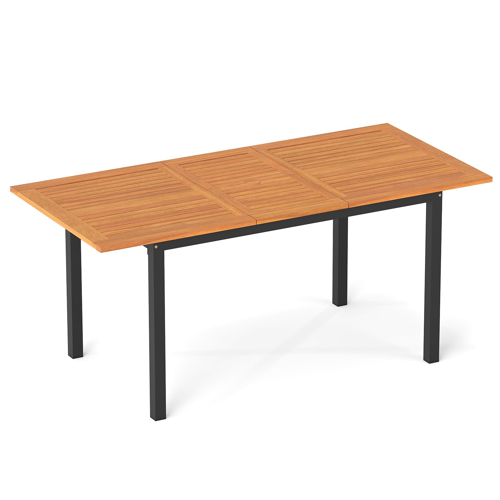 Table à manger de patio extensible Tangkula pour 4 à 8 personnes